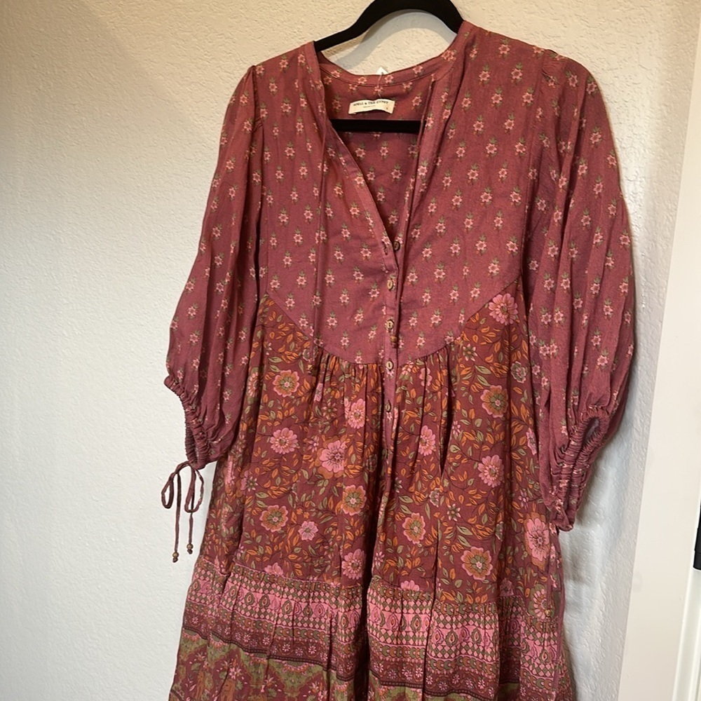 Spell Utopia Tunic Mini Dress in Berry Size Small - Picture 4 of 9
